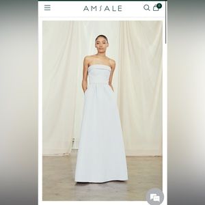 Amsale Rene Platinum Bridesmaid Dress